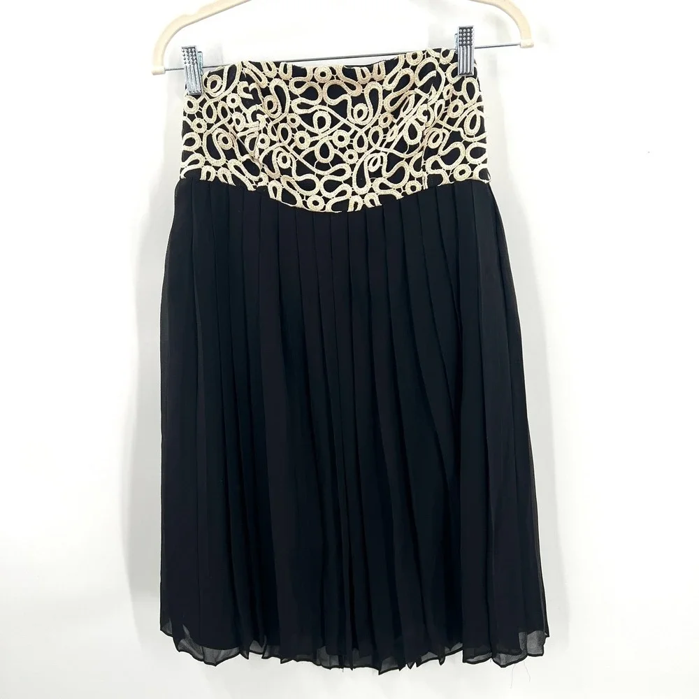 Lilly Pulitzer Jillie black cold pleated silk strapless cocktail dress retro 4 - Picture 2 of 11